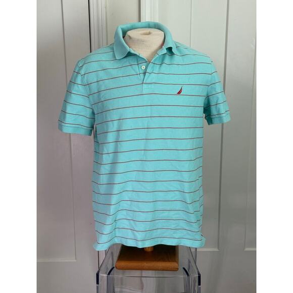 Nautica Other - Nautica Polo Shirt - Orange & Blue Striped - Size Medium